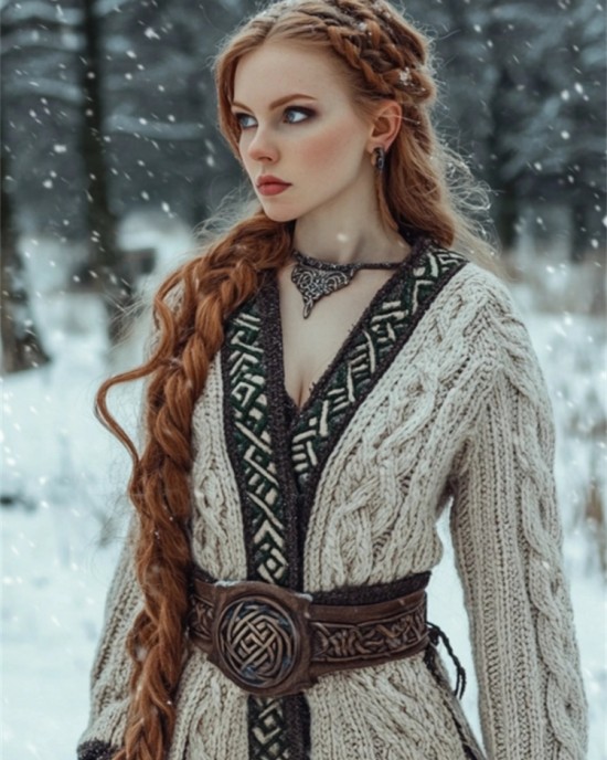Medieval Contrast Hem Cable Knit Cozy Long Cardigan Medieval Contrast Hem Cable Knit Cozy Long Cardigan
