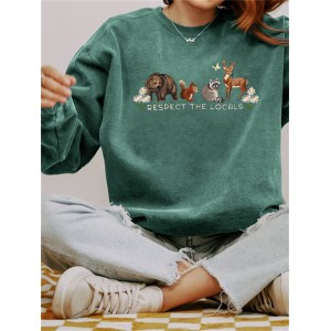 Respect The Locals National Park Embroidered Vintage Washed Sweatshirt
