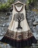 Viking Celtic Tree Of Life Contrast Linen Tank Dress