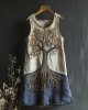 Tree Of Life Embroidered Vintage Art Women's Linen Vest Dress