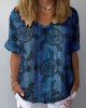 Women's Turtle Pattern Linen Blend T-shirt Women's Turtle Pattern Linen Blend T-shirt