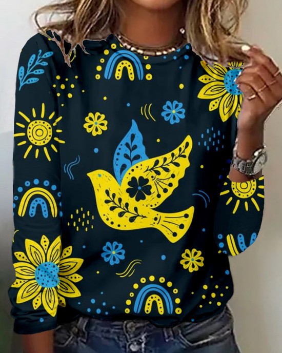 Peace For Ukraine Graphic Long Sleeve Comfy T Shirt Peace For Ukraine Graphic Long Sleeve Comfy T Shirt