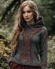 Vintage Viking Vegvisir Celtic Jacquard Cozy Hooded Sweater Vintage Viking Vegvisir Celtic Jacquard Cozy Hooded Sweater