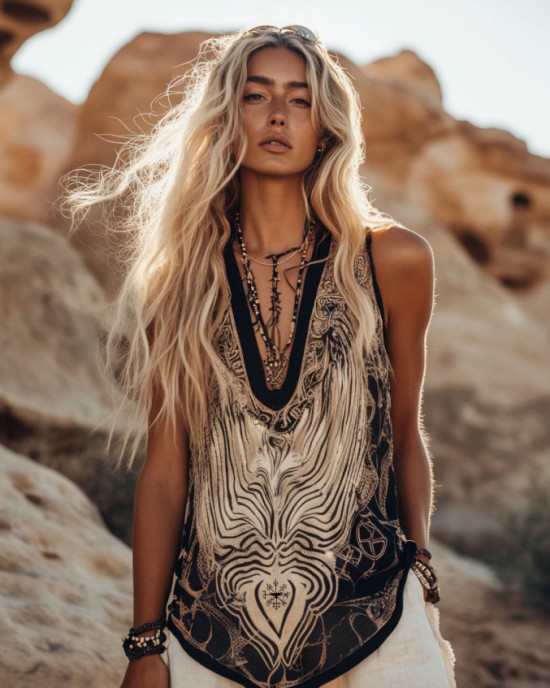 Women's Viking Tribal Ethnic Linen V-neek Sleeveless Top Women's Viking Tribal Ethnic Linen V-neek Sleeveless Top