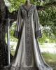 Vintage Viking Pattern V Neck Casual Maxi Dress