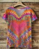 Women's Hippie Print V-neck T-shirt Women's Hippie Print V-neck T-shirt