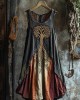 Tribal Celtic Knot Life Of Tree Lace Contrast Color Art Linen Tank Dress