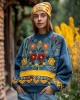 Ukrainian Folk Floral Embroidered Vintage Cozy Sweatshirt