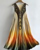 Vintage Celtic Knot Forest Elf Gradient Flowy Linen Dress
