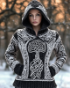Women's Viking Tree Style Celtic Knit Warm Hooded Sweater
