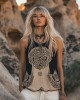 Women's Viking Tribal  Ethnic Art Linen  Sleeveless Top