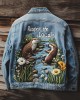 Retro Respect The Locals Minase At Play Embroidered Art Denim Jacket