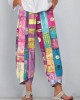 Women's Boho Colorful Patchwork Linen Blend Pants Women's Boho Colorful Patchwork Linen Blend Pants