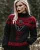 Raven Viking Vegvisir Embroidered Celtic Contrast Cozy Chunky Sweater Raven Viking Vegvisir Embroidered Celtic Contrast Cozy Chunky Sweater