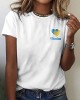 Women's Ukraine Heart Print Round Neck T-shirt Women's Ukraine Heart Print Round Neck T-shirt