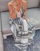 Vintage Geometric Color Block Bohemian Patchwork Sleeveless Colorful Dress Vintage Geometric Color Block Bohemian Patchwork Sleeveless Colorful Dress