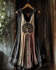 Tribal Viking Colorful Gradient Tree Of Life Lace Art Linen Tank Dress