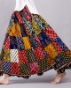 Boho Patchwork Flowy Linen Blend Wide Skirt Boho Patchwork Flowy Linen Blend Wide Skirt