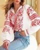 Women's Casual Ukrainian Ethnic Embroidered Long Sleeve Shirt Women's Casual Ukrainian Ethnic Embroidered Long Sleeve Shirt