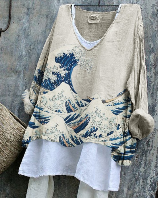 The Great Wave off Kanagawa Flowy Tunic The Great Wave off Kanagawa Flowy Tunic