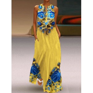 Ukraine Classy Floral Embroidered Flowy Maxi Dress