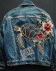 Foxtrot Data Tango Gulf Of Mexico Turtle Floral Embroidered Denim Jacket Foxtrot Data Tango Gulf Of Mexico Turtle Floral Embroidered Denim Jacket