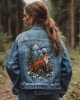 Respect The Locals Fox Landscape Embroidered Denim Jacket