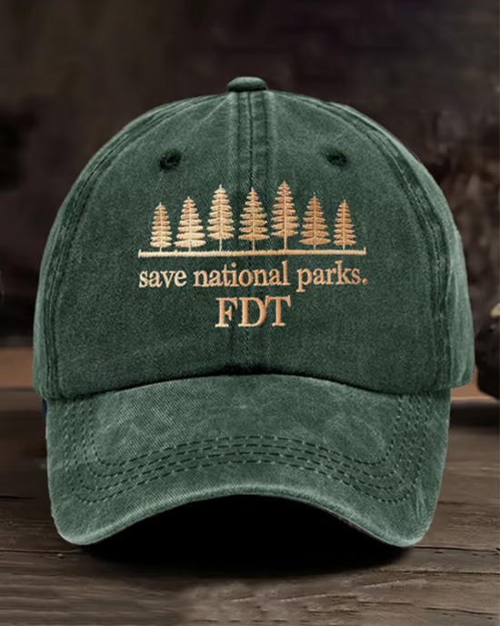 Retro Save National Parks Fdt Printed Baseball Cap Retro Save National Parks Fdt Printed Baseball Cap