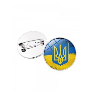 Ukrainian Flag Time Gem Brooch