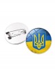 Ukrainian Flag Time Gem Brooch