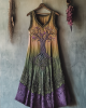 Vintage Viking Tribal Celtic Knot Life Of Tree Lace Patchwork Art Linen Tank Dress Vintage Viking Tribal Celtic Knot Life Of Tree Lace Patchwork Art Linen Tank Dress