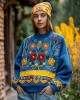 Ukrainian Folk Floral Embroidered Vintage Cozy Sweatshirt