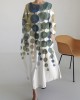 Vintage Geometric Art Linen Blend Maxi Dress Vintage Geometric Art Linen Blend Maxi Dress