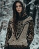 Women's Viking Totem Celtic Knot Vintage Pocket Hooded Sweater Women's Viking Totem Celtic Knot Vintage Pocket Hooded Sweater