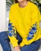 Ukraine Ethnic Floral Embroidered Crewneck Cozy Sweatshirt Ukraine Ethnic Floral Embroidered Crewneck Cozy Sweatshirt