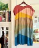 Colorful Earthy Landscape Patchwork Linen Dress Colorful Earthy Landscape Patchwork Linen Dress