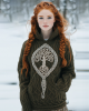 Vintage Viking Tribal Tree Of Life Jacquard Celtic Knit Hooded Sweater Vintage Viking Tribal Tree Of Life Jacquard Celtic Knit Hooded Sweater