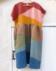 Colorful Earthy Landscape Patchwork Linen Dress Colorful Earthy Landscape Patchwork Linen Dress