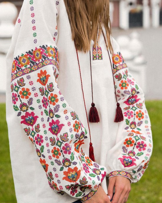Women's Casual Ukrainian Ethnic Embroidered Long Sleeve Shirt Women's Casual Ukrainian Ethnic Embroidered Long Sleeve Shirt