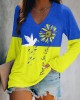 Women's Peace For Ukraine V-neck T-shirt Women's Peace For Ukraine V-neck T-shirt