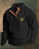 Men's Ukraine Print Stand Collar Button Sweatshirt Men's Ukraine Print Stand Collar Button Sweatshirt