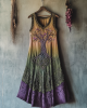 Vintage Viking Tribal Celtic Knot Life Of Tree Lace Patchwork Art Linen Tank Dress Vintage Viking Tribal Celtic Knot Life Of Tree Lace Patchwork Art Linen Tank Dress