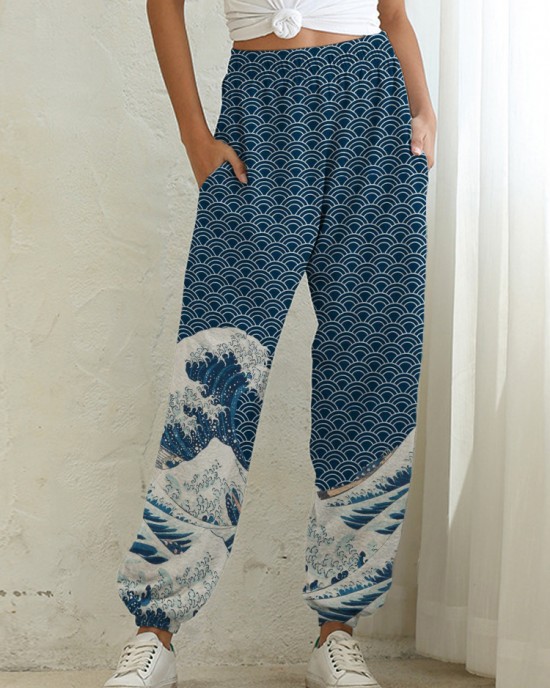 The Great Wave off Kanagawa Japanese Art Sweatpants The Great Wave off Kanagawa Japanese Art Sweatpants