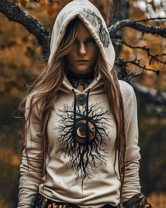Women's Tribal Viking Totem Casual Hoodie