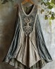 Tribal Life Of Tree Celtic Embroidery Patchwork Art Linen Tank Dress Tribal Life Of Tree Celtic Embroidery Patchwork Art Linen Tank Dress