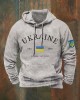 Men's Ukrainian Flag Print Hoodie Men's Ukrainian Flag Print Hoodie