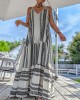 Vintage Geometric Color Block Bohemian Patchwork Sleeveless Colorful Dress Vintage Geometric Color Block Bohemian Patchwork Sleeveless Colorful Dress