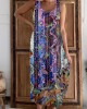Vintage Boho Floral Embroidered Linen Tank Dress Vintage Boho Floral Embroidered Linen Tank Dress