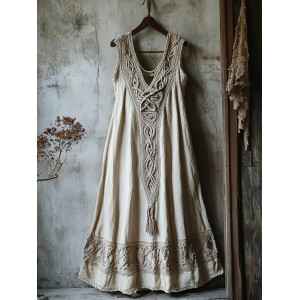 Tribal Viking Celtic Knot Lace Art Linen Tank Dress