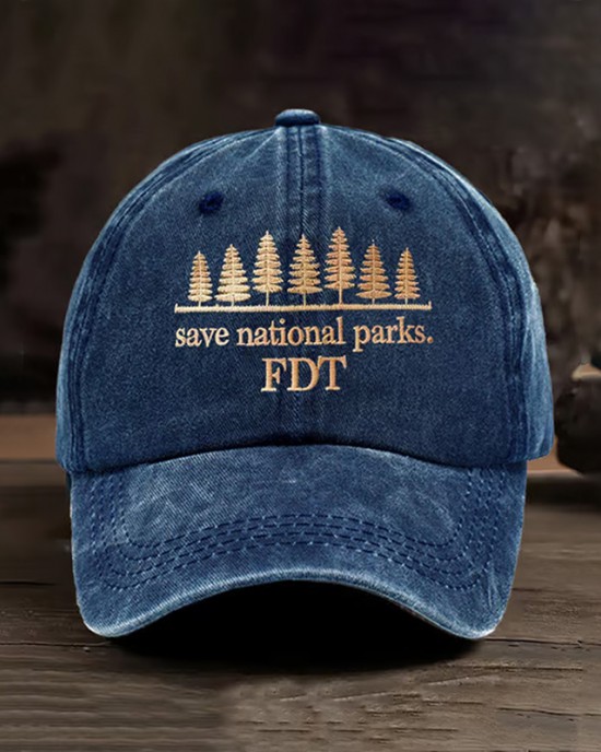 Retro Save National Parks Fdt Printed Baseball Cap Retro Save National Parks Fdt Printed Baseball Cap